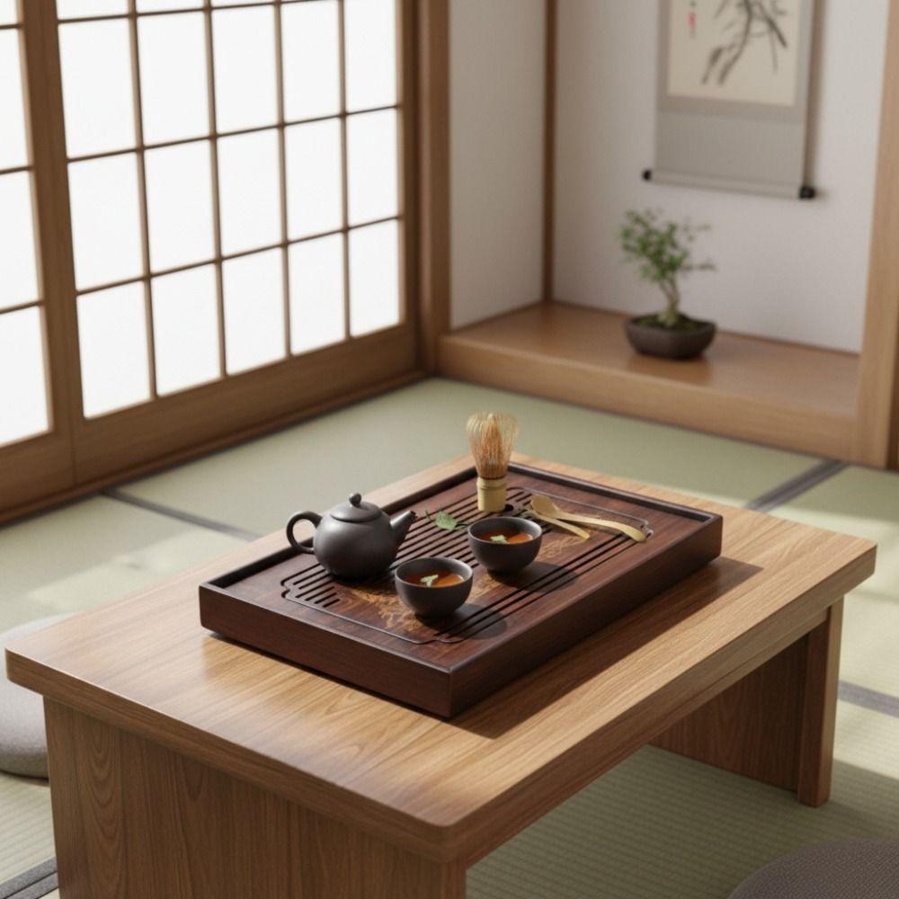 Bamboo Chinese Kungfu Tea Tray Detachable Tea Serving Tray Simple Drain Tea Table Tea Enthusiast