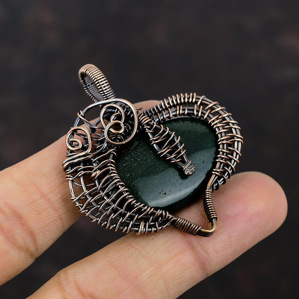 Подвеска из кровавого камня, подвеска из медной проволоки, красивая подвеска ручной работы, ювелирные изделия из драгоценного камня кровавого камня, уникальный дизайн, подвеска, подарки на помолвку