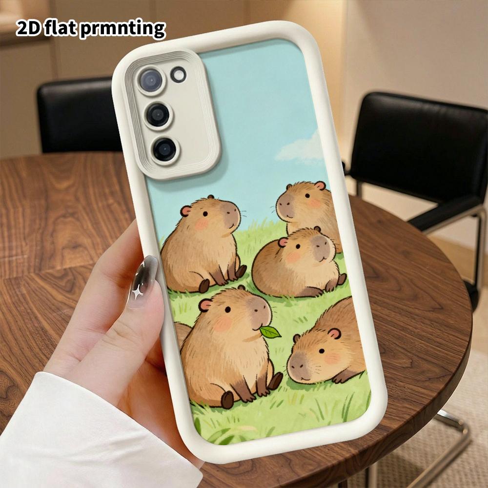 Phone case: 2D flat Samsung Galaxy A34 A35 M05 M06 S20 S22 S21 FE Plus 5G protective case, a group of capybaras, perfect Christmas and Halloween holid