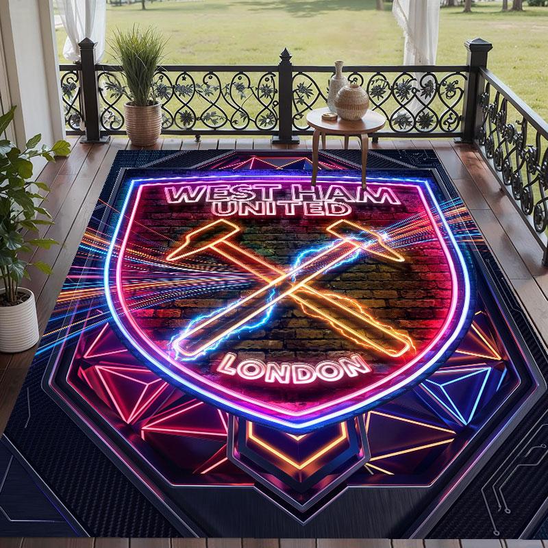 Soft Floor Carpet West Ham United Football Pattern Area Rug Decorative Mat For Home Room Decoration
