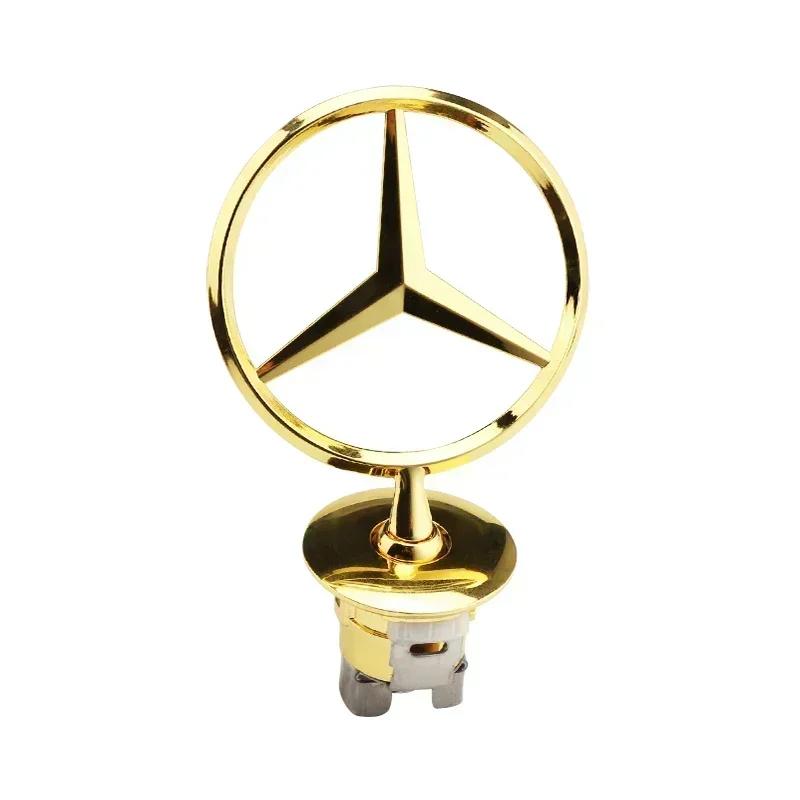 DDJ2 ZZX Car Bonnet Label Badge 3D Star Zinc Alloy Car Front Hood Emblem Mercedes Benz W203 W204 W205 W206 W212 W213 W222 W223 E300 1