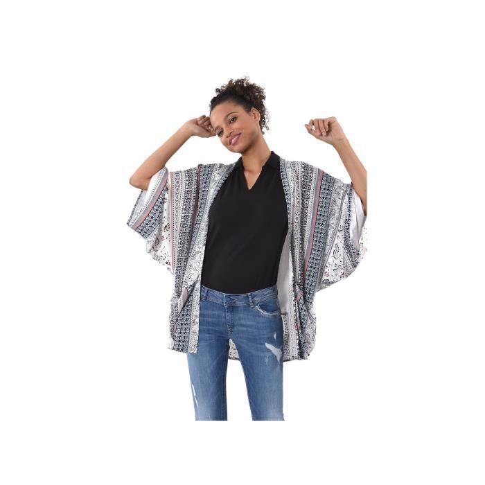 Cardigan Femme - Kaporal - Mob Cloud - Manches Courtes - Style Kimono - 100% Viscose