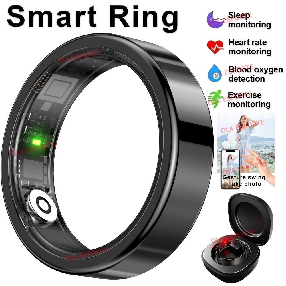 Умное кольцо Мониторинг кислорода в крови, частоты сердечных сокращений, сна Smartring IP68 и 5ATM Водонепроницаемое Мультиспортивные режимы Smartring Мужской Женский