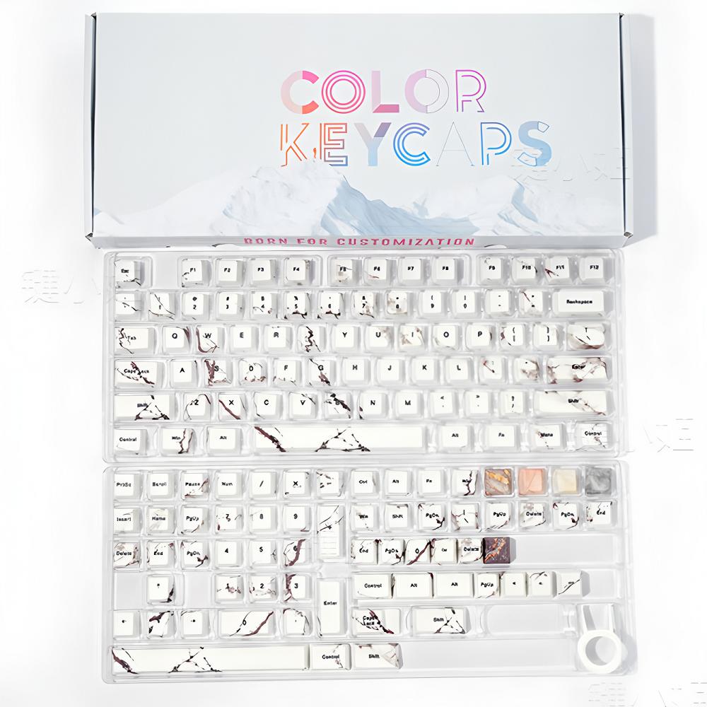 130 клавиш Клавиши с мраморной темой Cherry PBT 3.0 Осенний вид Персонализированные клавиши для механических клавиатур с переключателями Mx