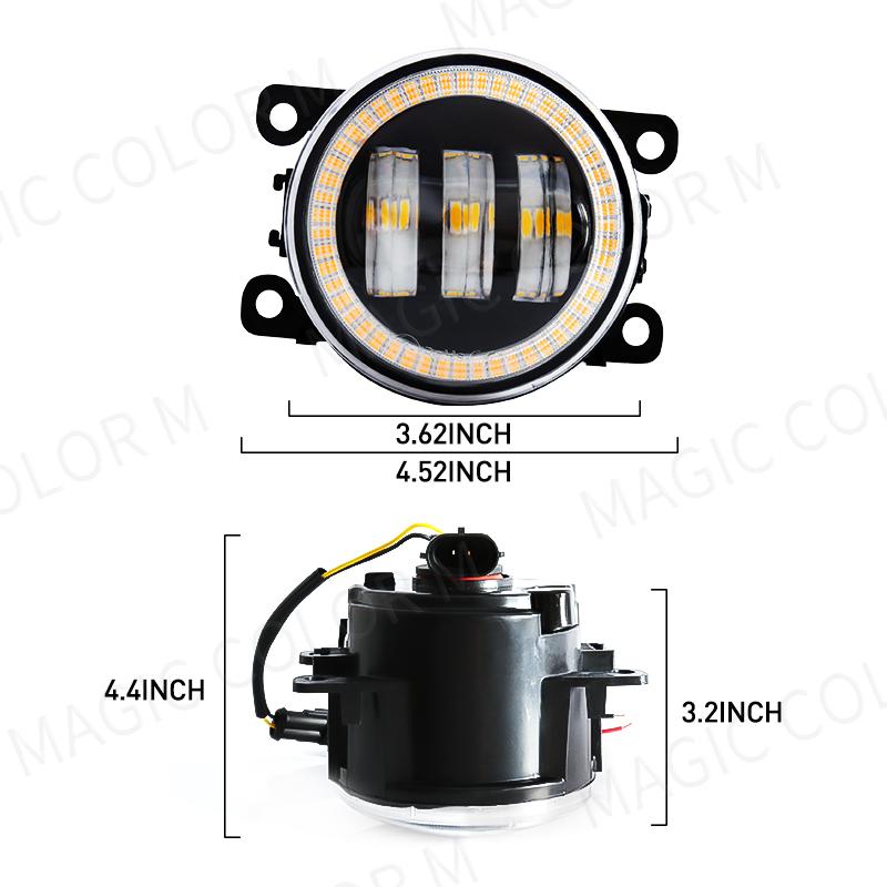 Angel Eye Fog Light For Ford Focus Fusion Fiesta Ranger C-Max Transit Tourneo EcoSport Edge Car DRL Fog Driving Lamp LED Lens