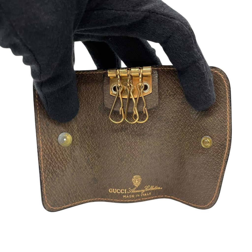 Б/у Держатель для ключей GUCCI Коричневая кожа унисекс