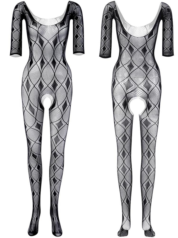 Sexy Underwear Men's Fishnet Tight Lingerie Clothes Adult Male Sex Fishing Net Jumpsuit Erotic Full Body Stocking Mesh Sleepwear