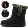 Women Autumn Winter Rabbit Fur High Barrel Warm Velcro Waterproof Snow Boots