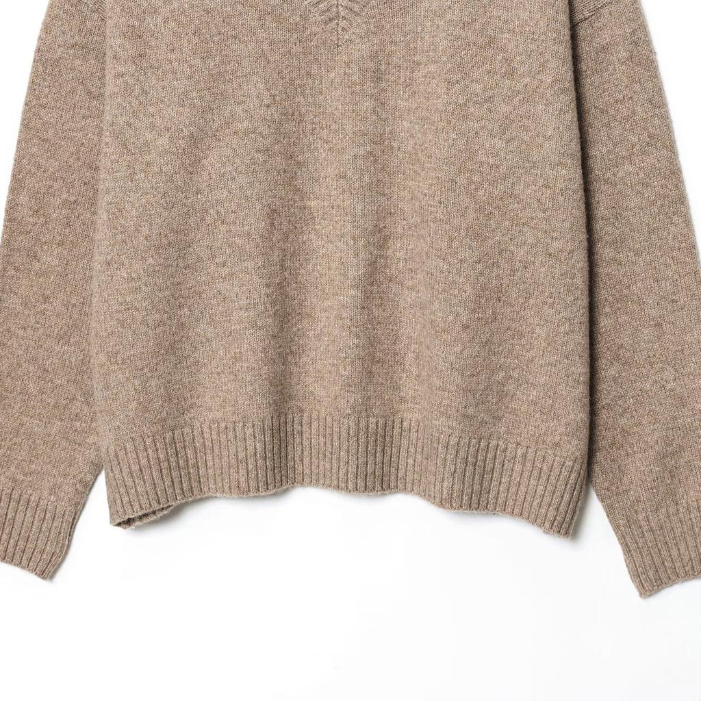 European and American style, new women's fashion, versatile cross-border elegant casual soft V-neck knitwear