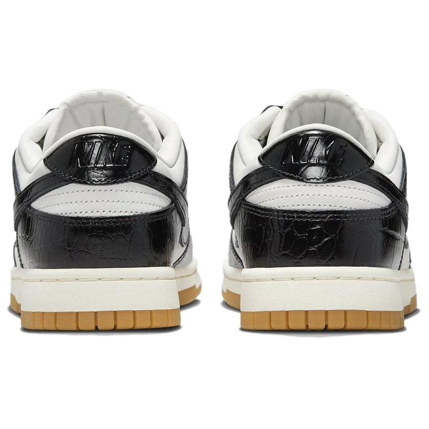 Nike Dunk Low LX Черные женские кроссовки под крокодила Белый Phantom Sail FJ2260-003