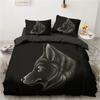 Black Animal Duvet Cover Set Tiger Print Bedding Set for Kids Teens Single Twin Double Queen King Size Polyester Quilt Cover