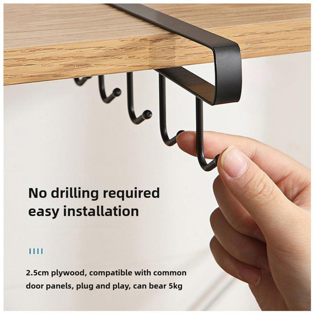 1 шт. шкаф из кованого железа с 6 крючками, без гвоздей и алмазов, простая установка, многосценовое хранение, аккуратное хранение