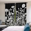 2 шт. Черная штора Цветочная Полевой цветок Штора Растение Природа Цветение Цветок Лист Для Гостиной Столовой Кухни Спальни