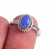 Кольцо из чистого серебра 925 пробы с натуральным эфиопским опалом ручной работы S.7 f2y83