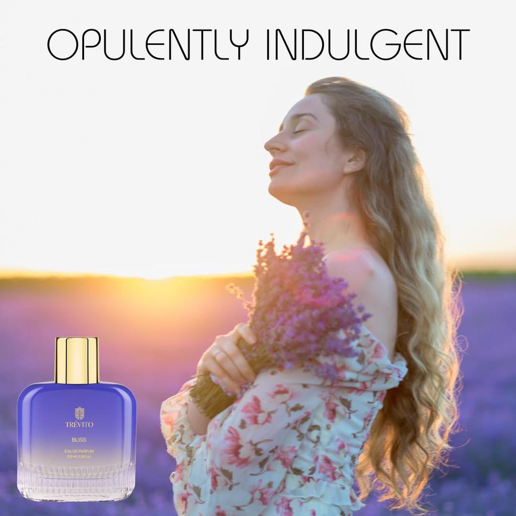 TRÉVITO Bliss Парфюмерная вода для женщин | 100 мл | Стойкий цветочно-амбровый аромат с нотами мандарина, лаванды, жасмина, орхидеи, ванили и амбры