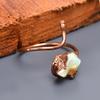 Ethiopian Opal Stone Copper Cocktail Birthday Gift Electroformed Ring Jewelry V-40