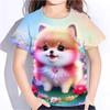 Kids Clothes 3d Print Cute Cat Graphic T Shirts Casual Summer Short Sleeves Female Child Clothes T-Shirts for Children Tops