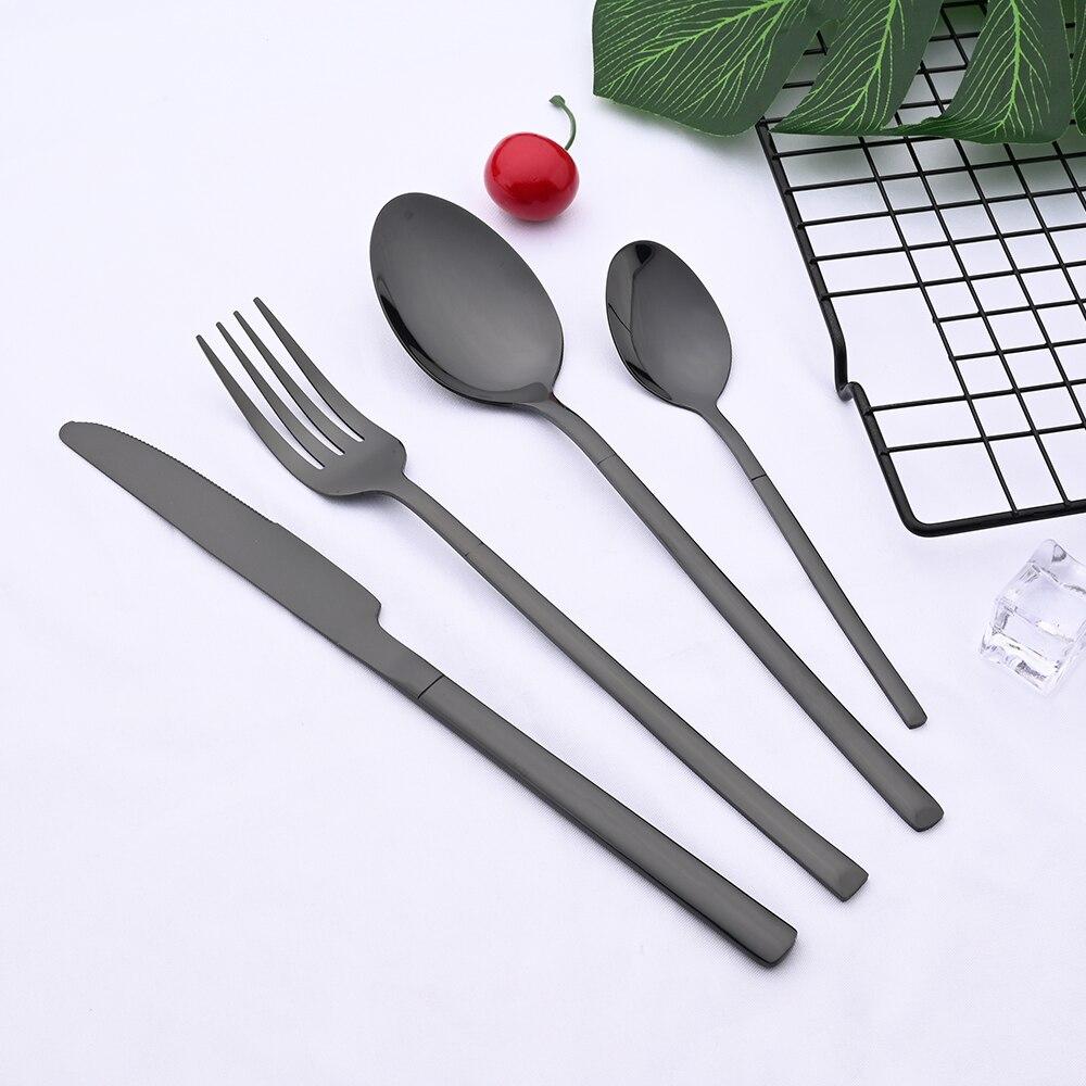 36 шт./6 компл., набор столовых приборов мятного золота, зеркало, столовые приборы из нержавеющей стали, нож, десертная вилка, чайная ложка, столовая посуда, кухонная посуда для ресторана