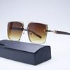 Double beam metal trimmed European and American fashion atmosphere men's square sunglasses driver driving women's outdoor sunglasses