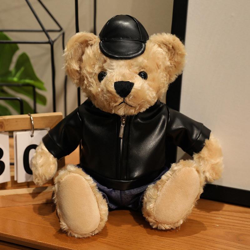 Cute dressed bear teddy bear doll plush toy hug bear doll children rag doll girl birthday gift