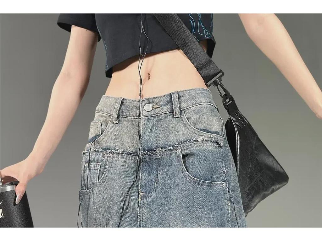 2023 Мужские джинсы High Street American Wide-Leg — модные свободные прямые брюки на осень