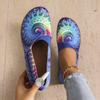 Female Shoes On Sale 2024 Vintage Print Women's Flat Shoes Casual Fashion Lazy Shoes Anti-slip Wear-resistant Ladies Work Shoe