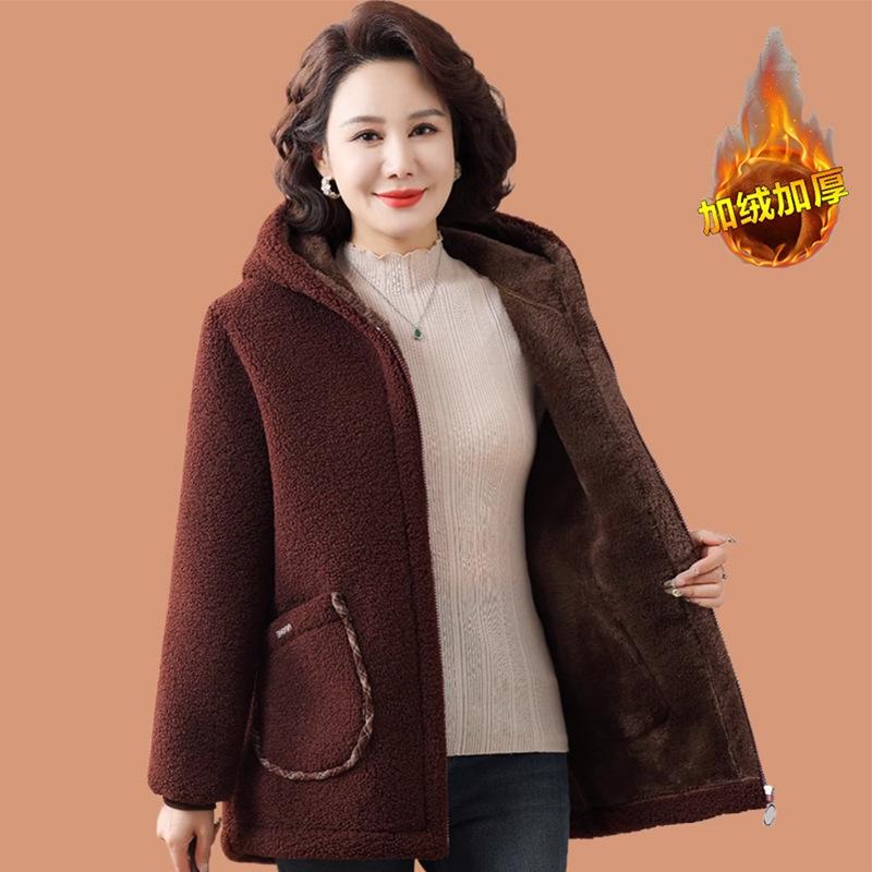 Зимнее пальто на флисовой подкладке больших размеров для женщин среднего и пожилого возраста