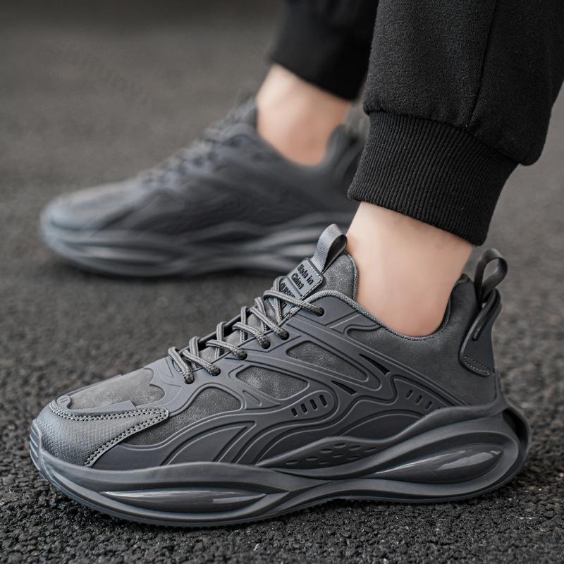 Мода Мужская Мода Тренд Повседневная Обувь 2025 Весна Новая Удобная Спортивная Обувь для Открытого Воздуха Толстая Подошва Нескользящая Шнуровка Массивные Кроссовки