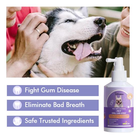 50 мл спрей для полости рта для домашних животных, натуральные материалы, безопасные ингредиенты, спрей для чистки зубов для домашних животных, кошек и собак