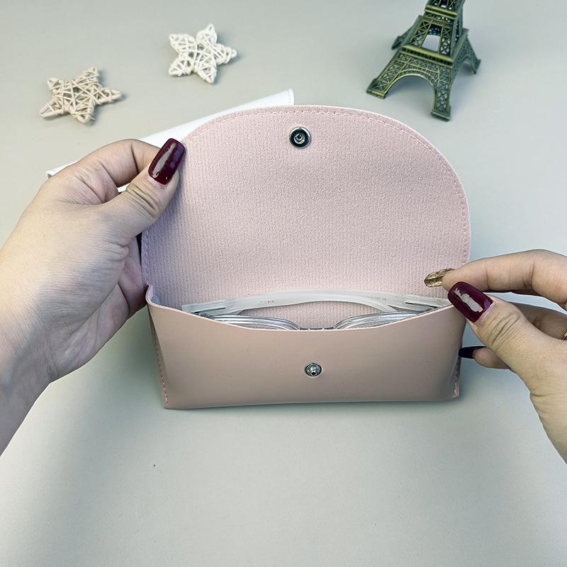 Кожаный чехол для очков, Простой и модный однотонный упаковочный чехол для очков