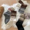 Thickened Christmas Socks Retro Fair Isle Floor Socks Fashion Warm Wool Socks  for Men And Women