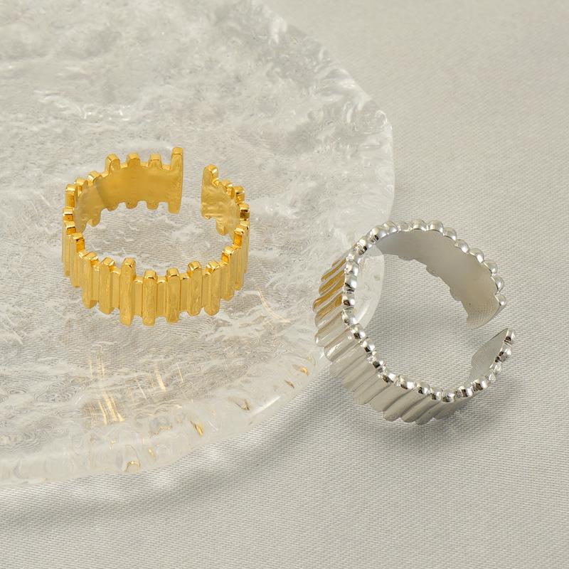 Модное кольцо из нержавеющей стали, нишевый дизайн, открытое, регулируемое, из титановой стали, женское