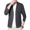 Spring and Autumn Knitted Cardigan Men's Trend Outer Top Thin Solid Color Middle-aged and Young Men's Sweater