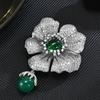 SUYU Style Copper Micro Inlaid Cubic Zirconia Five-Leaf Brooch Female Accessories Gift Wholesale