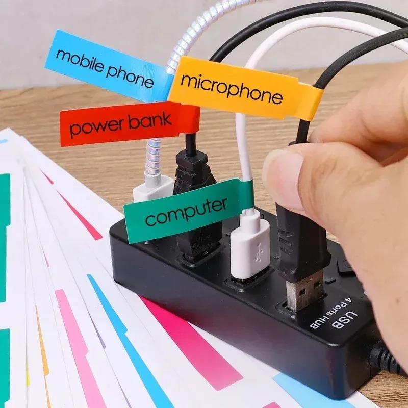 240pcs Self-Adhesive Cable Labels Stickers Colorful Waterproof Wire Marking Ties Laser Printer Stickers Fiber Wire Labels