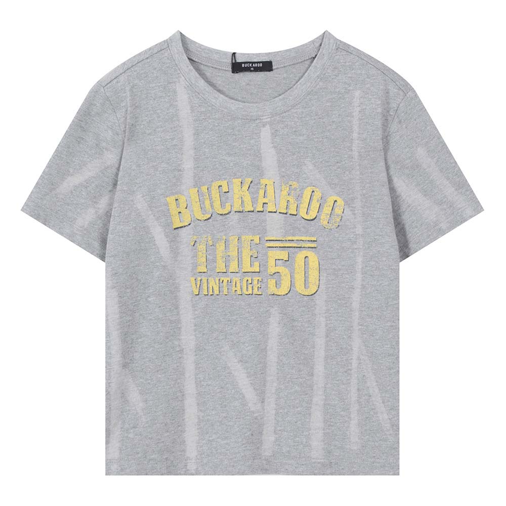 Женская короткая футболка с коротким рукавом Burkeru, 20 шт., однотонная, с винтажным логотипом, меланжево-серый
