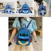 Lilo Stitch Adorable Striped Monster Design Pu Travel Backpack For Girls
