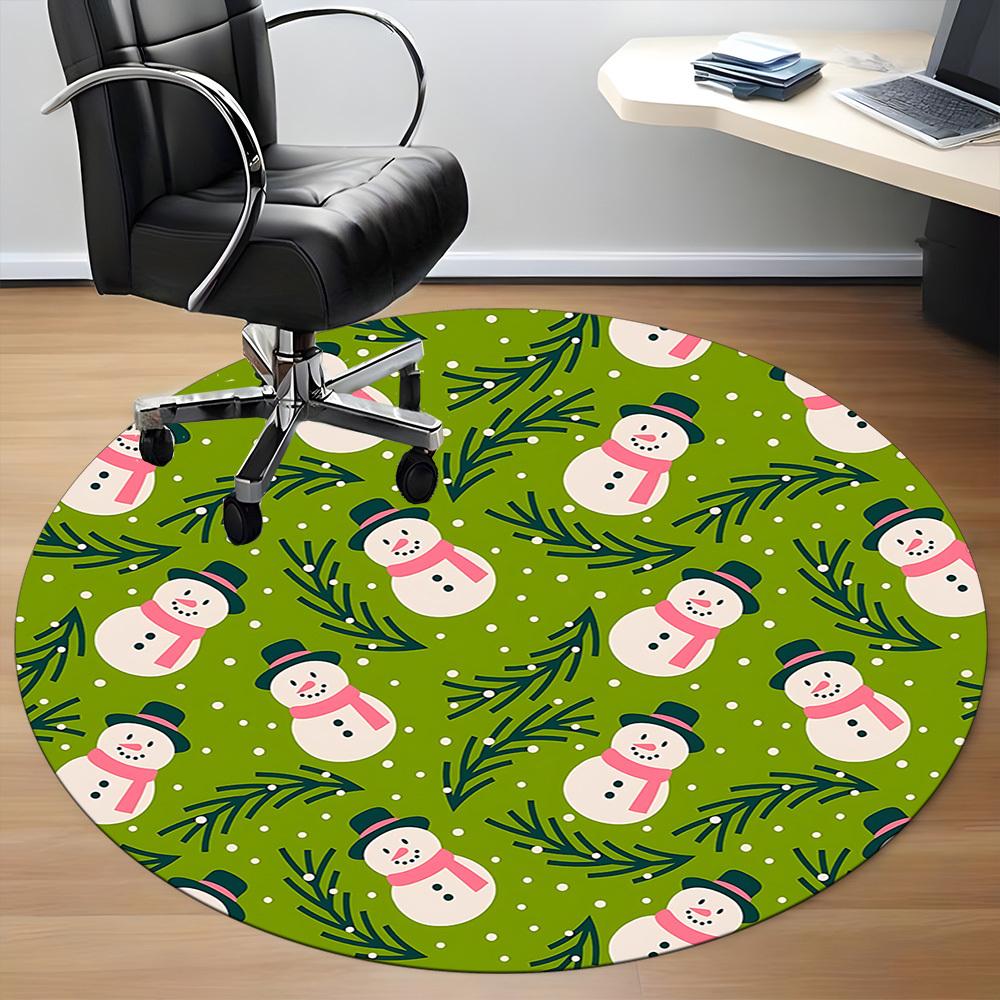 1pc Winter Wonderland Office Round Rug, Carpet for Office, Gaming, Lightweight Round Floor Mat yy260205079