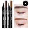 1+1 Prong Pro Tattoo Eyebrow, Dark Brown + Natural Brown, 1 Piece
