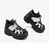Woman Sneakers New Punk Style Women Shoes Gothic Ankle Rock Boots Lace-up Heel Height Platform Shoes Woman Metal Decor