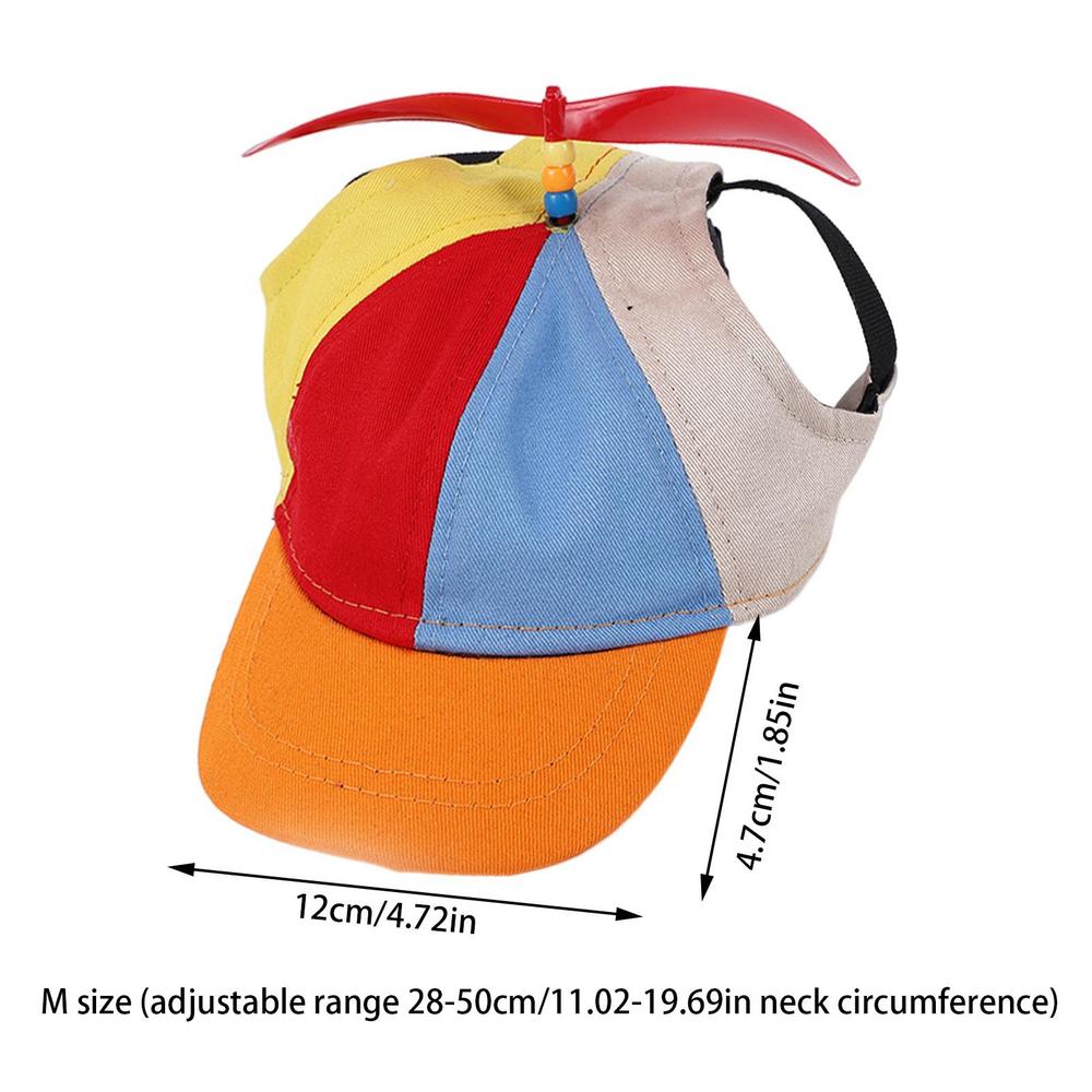 Colorful Pet Propeller Hat With Ear Holes Sunproof Dogs Cats Rainbow Helicopter Top Hat For Poodle Puppy Dachshund