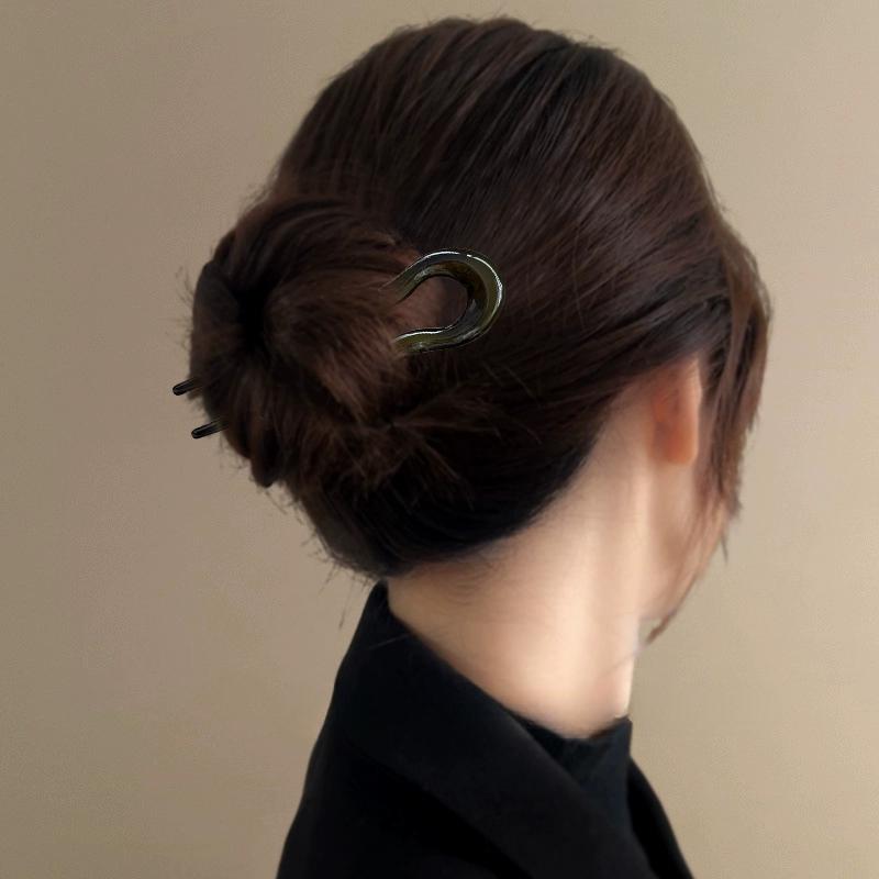 Новая U-образная вилка для волос Женская мода Ацетатная заколка Под панцирь черепахи Геометрический дизайн Головной убор Палочки для волос Аксессуары для волос для девочки