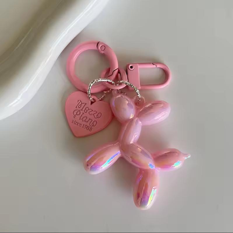Fashion Keychain Punk Y2K Balloon Dog Keychains for Women Bag Pendant Jewelry Trinket Girl's Car Key Ring Key Chain Accessories