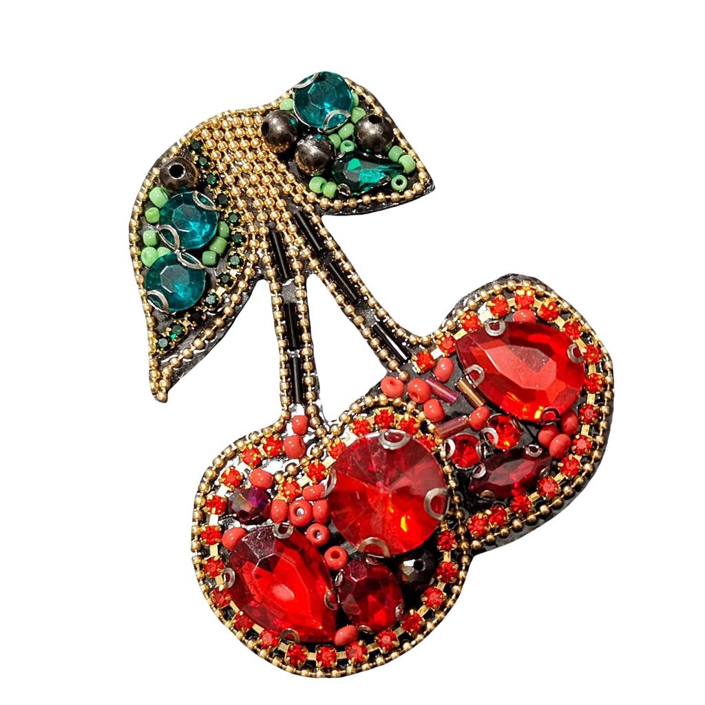 Элегантная стразовая нашивка на ткань в виде вишни, пришивная аппликация для женщин, для любителей рукоделия, модных дизайнеров, наборы для ручной работы