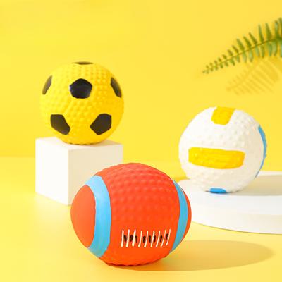Игрушки для питомцев, латексные мячи со звуком, латексные футбольные мячи с хлопковым наполнителем, мячи для регби, устойчивые к укусам саморазвлекательные игрушки для собак