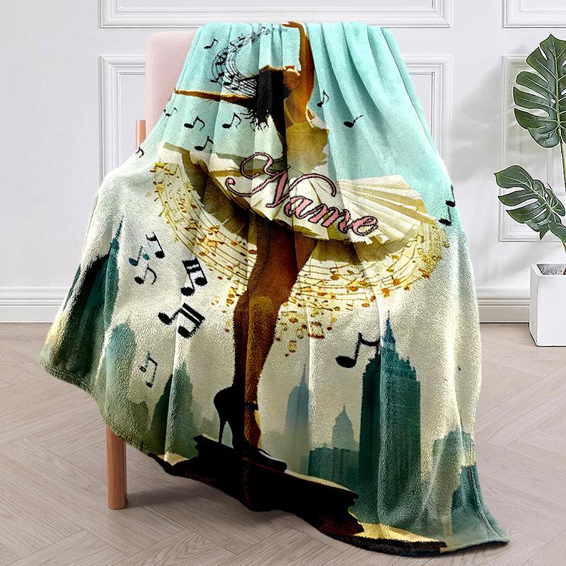 Dance Performance Shawl Blanket Personalized Name Option Soft Comfortable Stylish For Bedroom Bed Sofa Office Camping Warming Perfect Gift For All