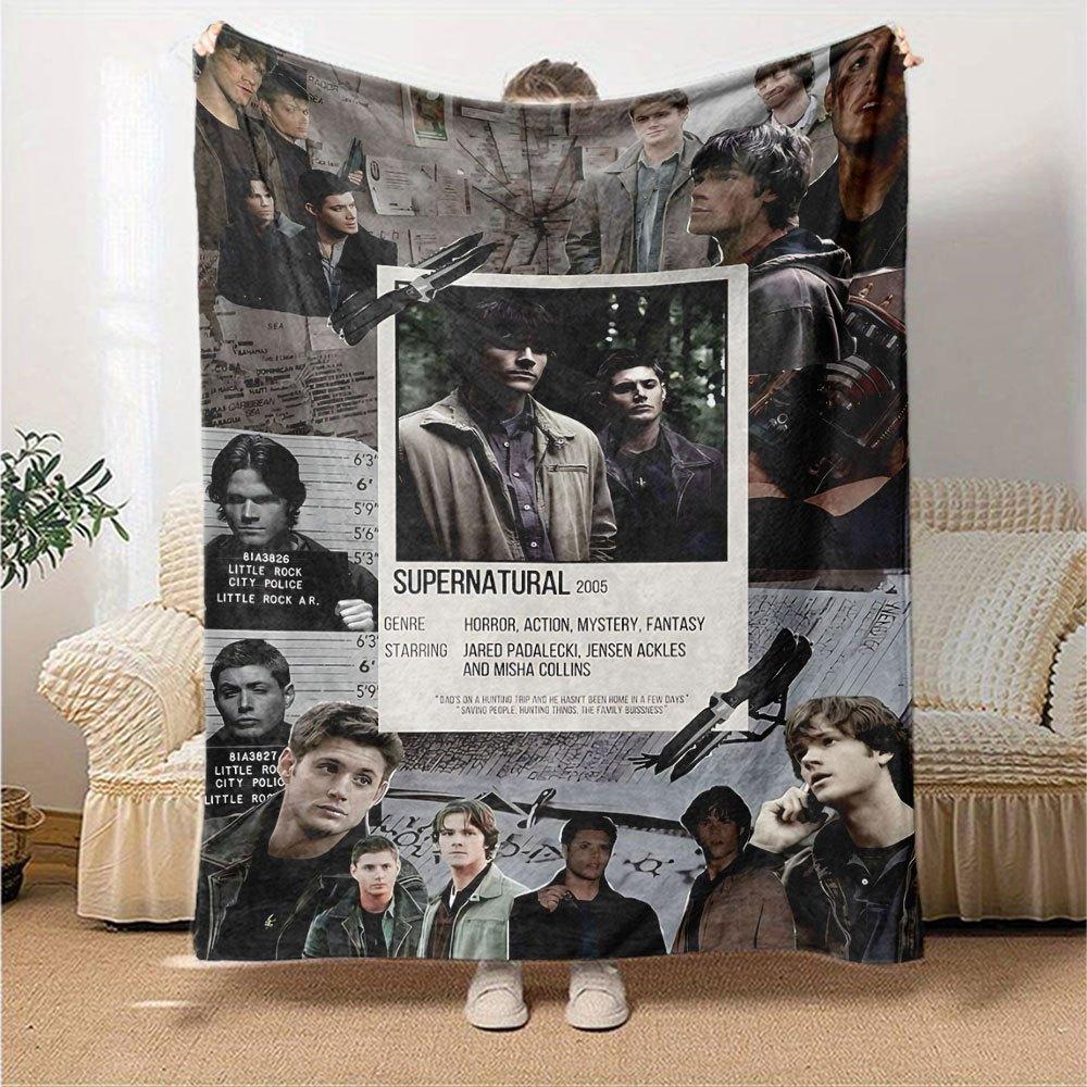 1 шт. Плед «Сверхъестественное 22», мягкий, теплый, для дома, офиса, путешествий, всесезонное, уютное постельное белье, подарок, уютный офисный аксессуар