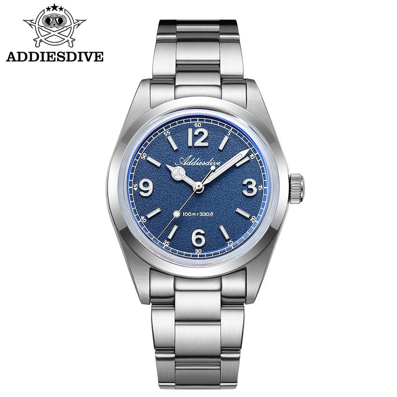 ADDIESDIVE Luxury Men's 36mm VH31 Quartz Watch with K1 Mineral Glass Super Luminous and 10Bar Waterproof 316 steelDiving Watch