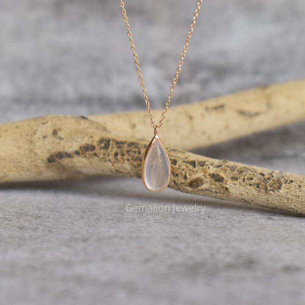 Rose Quartz Necklace, Rose Quartz Jewelry, Bridesmaid Gift, Pink Quartz Necklace silver, Birthday Gift Ideas for Her, Christmas Gift for Mom
