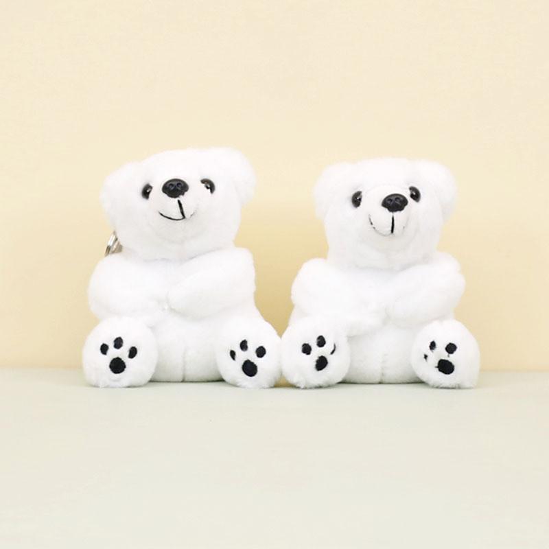 Cute Polar Bear Plush Keychain Adorable Stuffed Animal Doll Perfect Gift Idea